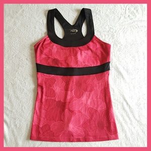 MTA Sport Pink Floral Racerback Tank Size Small